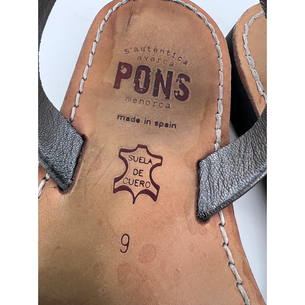 Pons Avarca Menorca Blue Suede Silver Metallic Slingback Sandals Spain Womens 9 - Picture 2 of 9